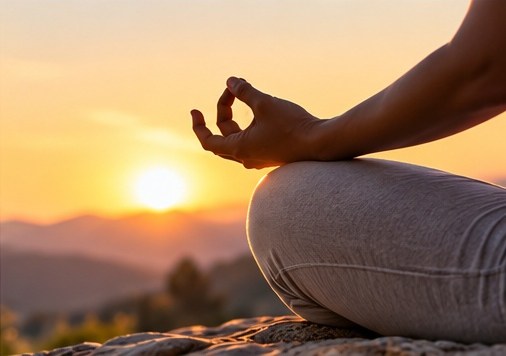 Méditation au coucher du soleil